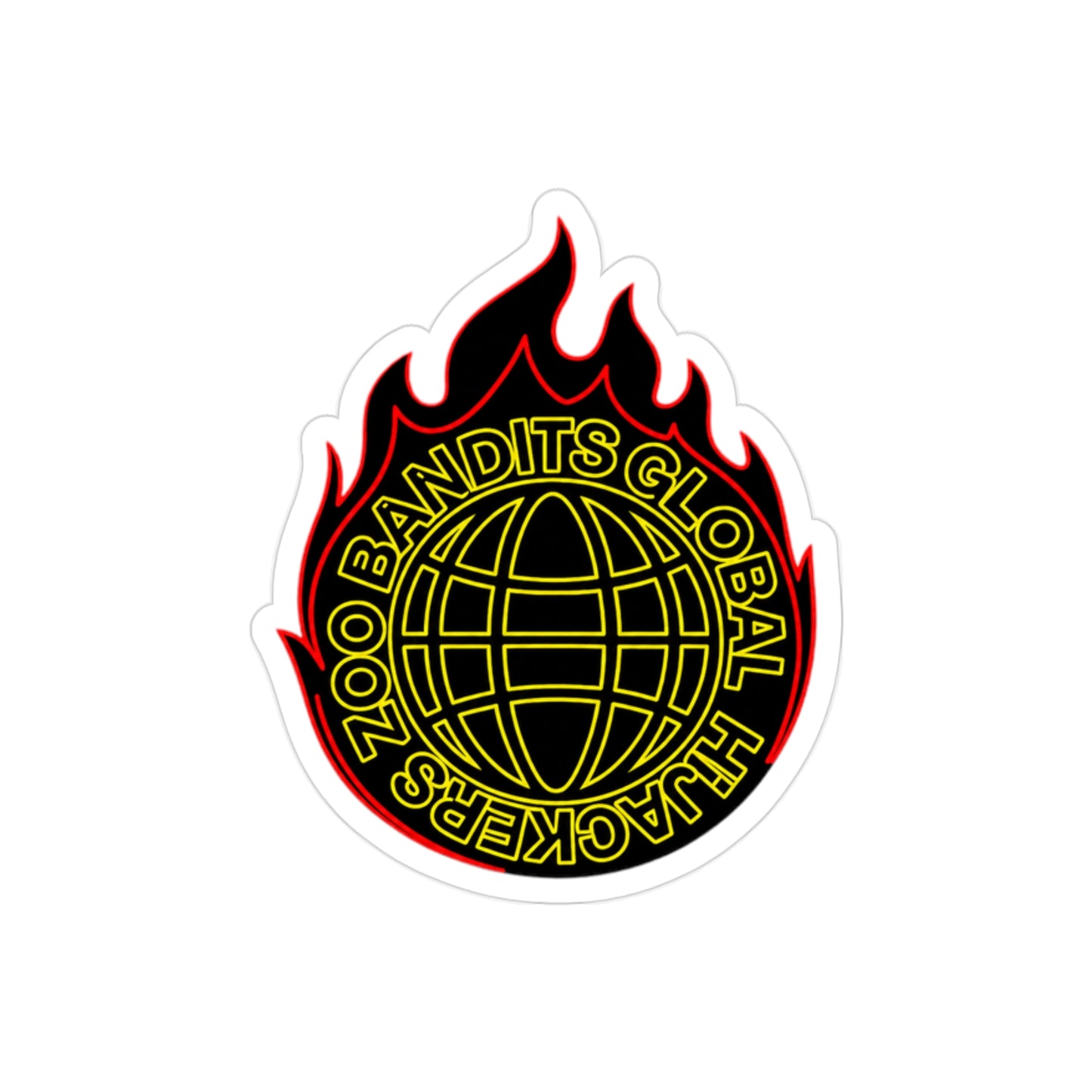 GHJ Flaming Neon Sticker
