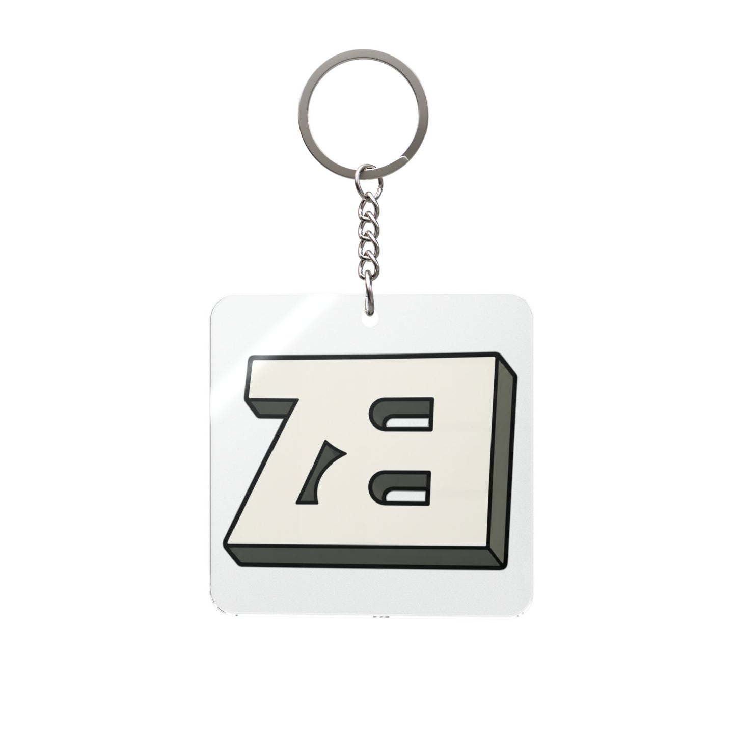 ZB Block Square Keychain