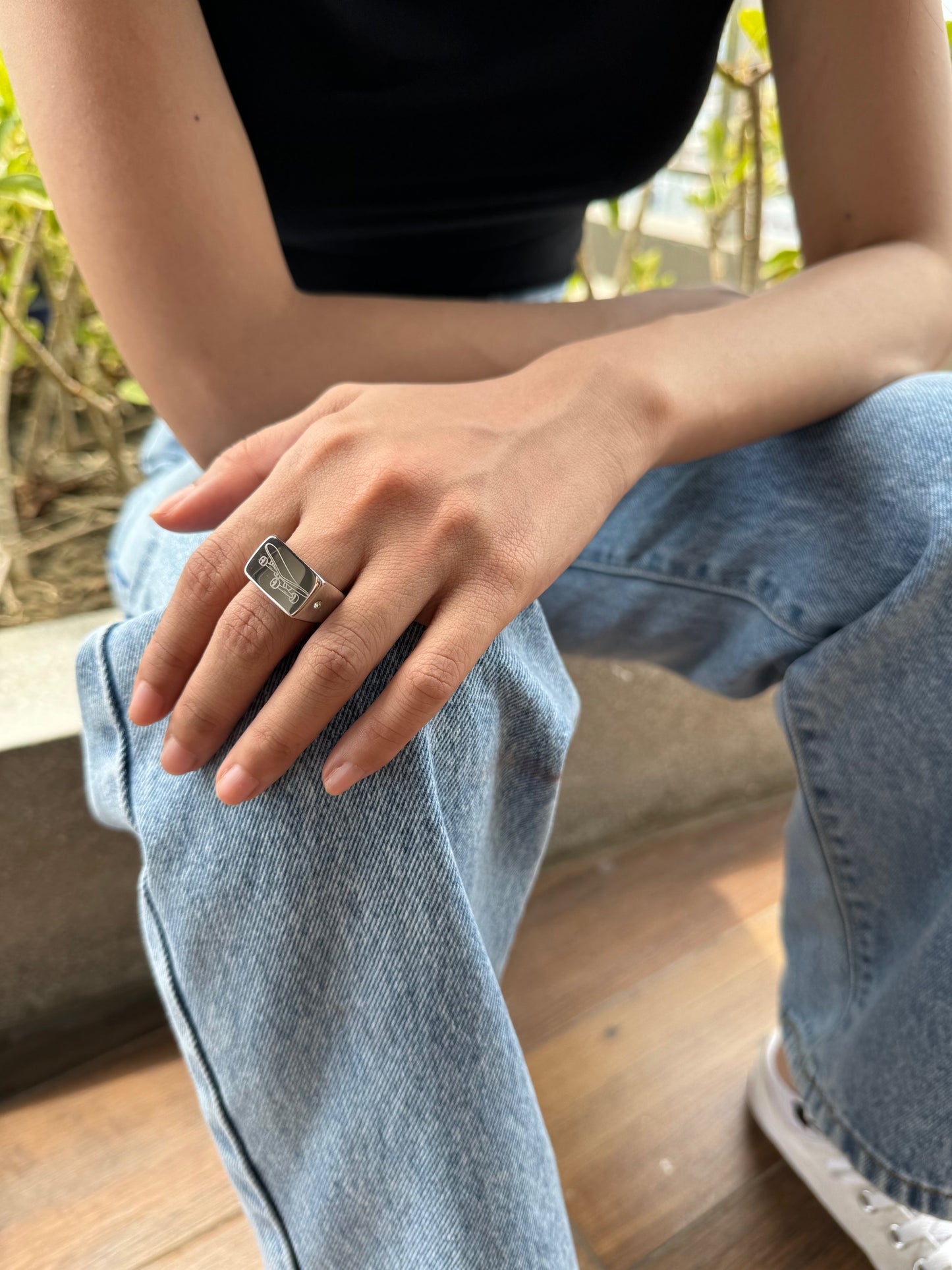 Skateboard Ring – Custom Engraving Available (Silver)