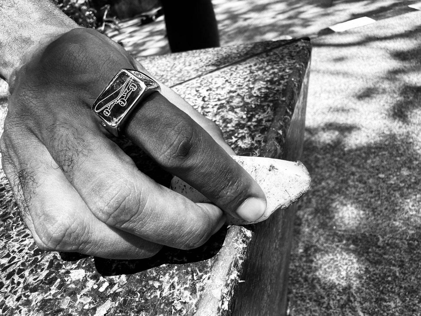Skateboard Ring – Custom Engraving Available (Silver)